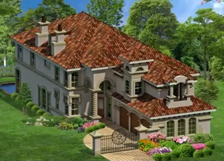 image of tuscan house plan 4498